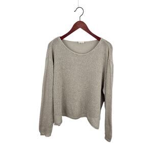 Poetry Moss-Stitch Linen Sweater